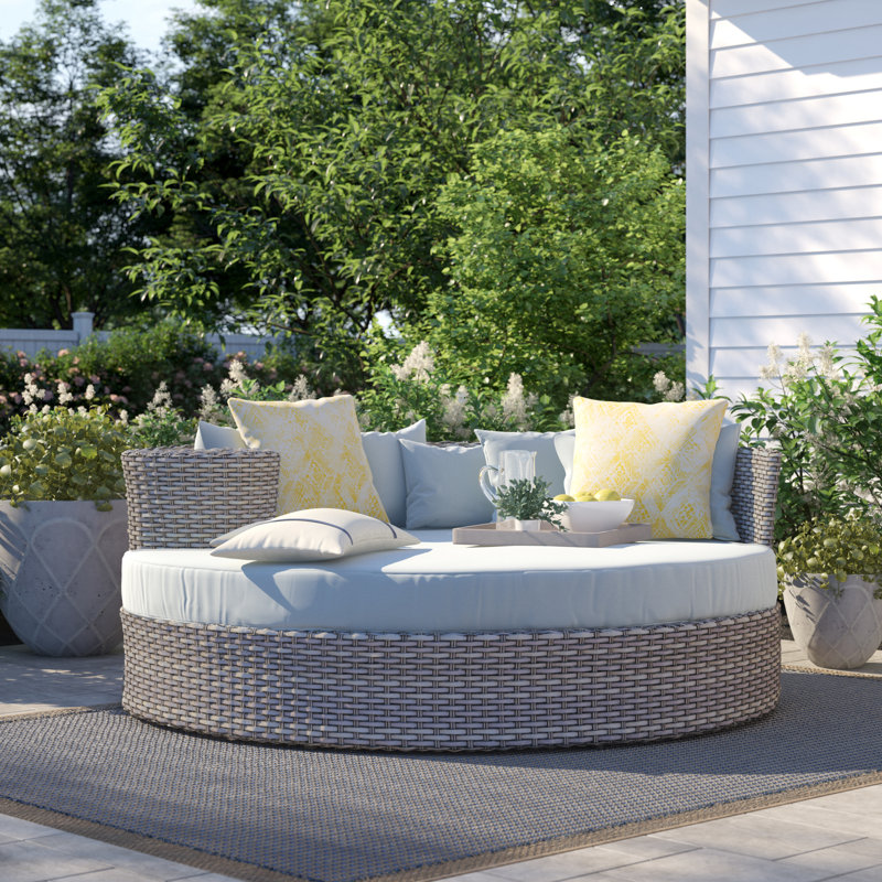 Sol 72 Outdoor Rochford 70 Wide Outdoor Patio Daybed with Cushions Reviews Wayfair